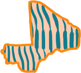 Colorful map of Mali