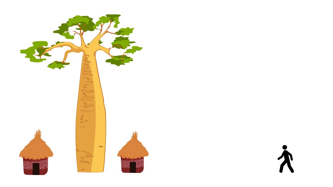 Village with a tree