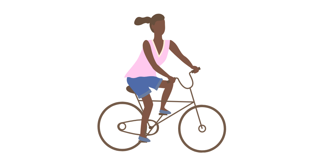 A Black girl on a bike