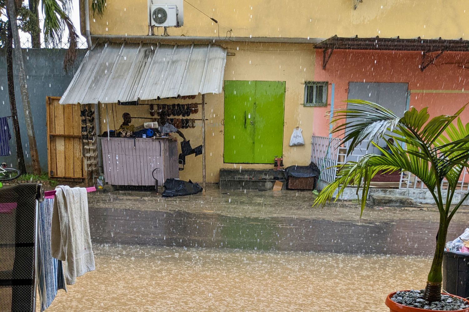 Rainy street in Abidjan