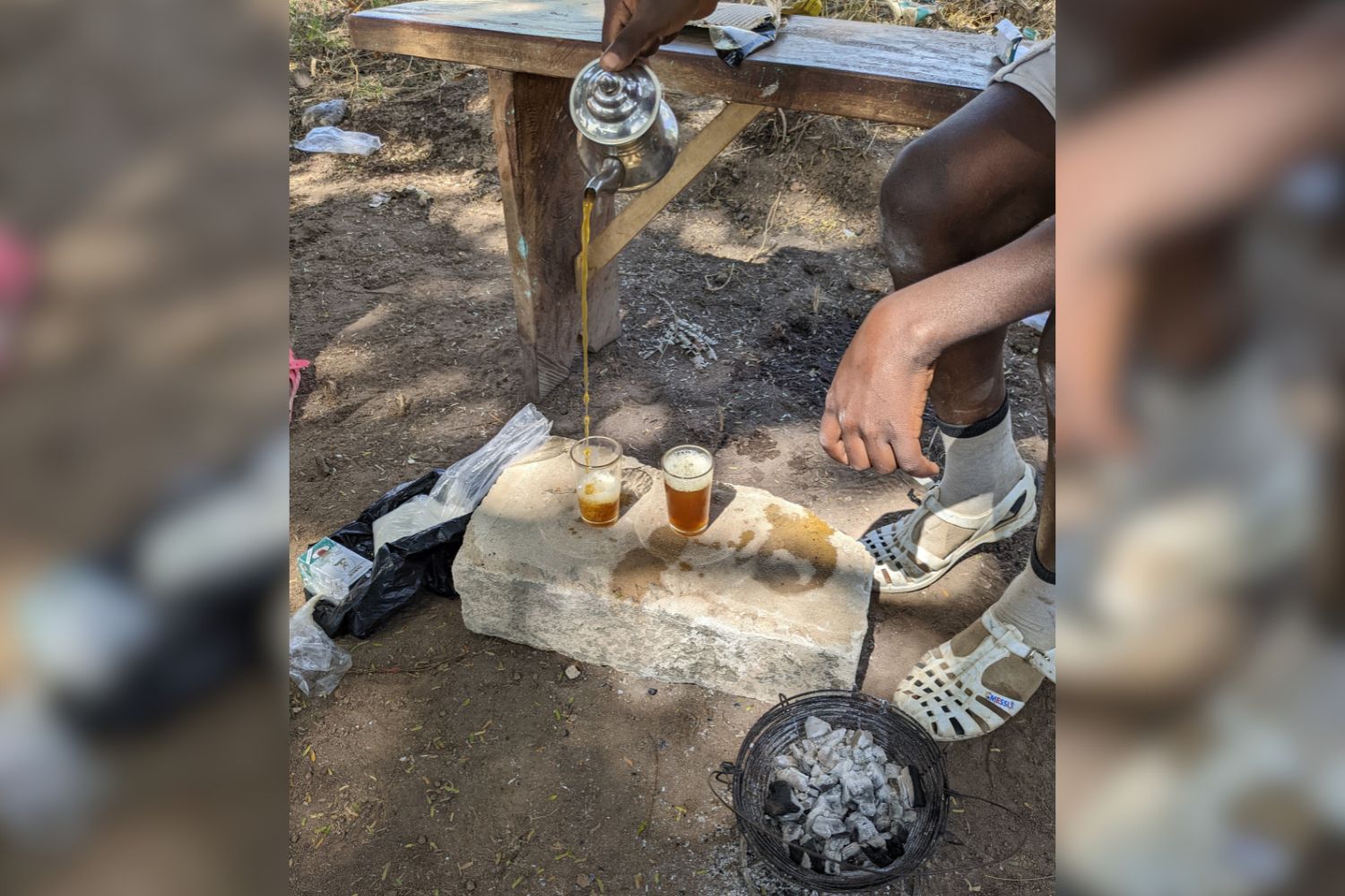 Someone making tea in Côte d'Ivoire