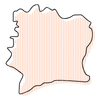 Colorful map of Côte d'Ivoire