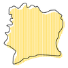 Colorful map of Côte d'Ivoire