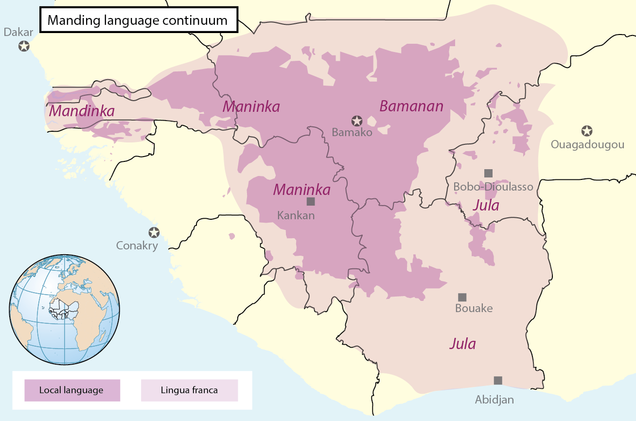 Map of the Manding language-dialect continuum